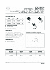 DataSheet STP75NF20 pdf